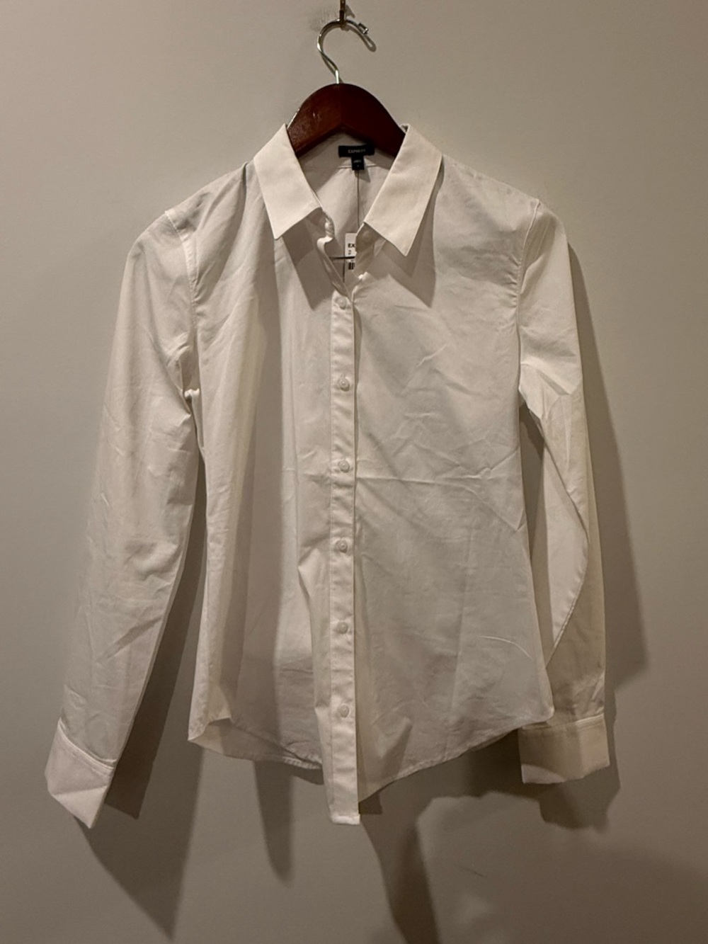 Express Women's White Button-Up Blouse Size S